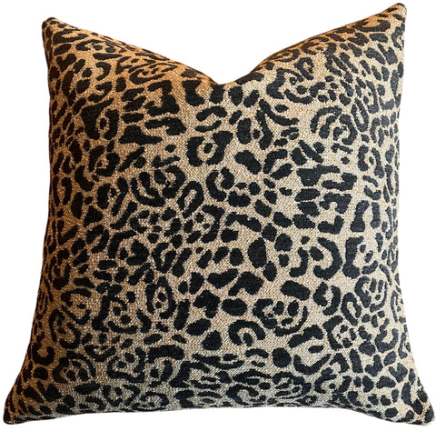 Leopard Woven Performance Chenille Pillow Cover / Animal Spots pillow / Cheetah Woven Throw Pillow Cover - Annabel Bleu