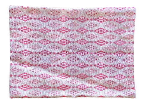 Sale: Pink Huipil Printed Pillow Cover Belgian Linen - Annabel Bleu