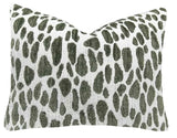 Kendra: Dark Sage Green Performance Chenille Pillow Cover / Animal Spots pillow / Sage Solid Pillow / Green Throw Pillow Cover - Annabel Bleu