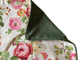 Sale: 20x20 Wentworth Pink Rose Pillow Cover with Green Piping - Annabel Bleu