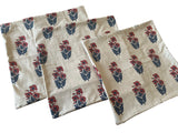 Sale: 20x20 Red, Beige, and Blue Floral Pillow Cover