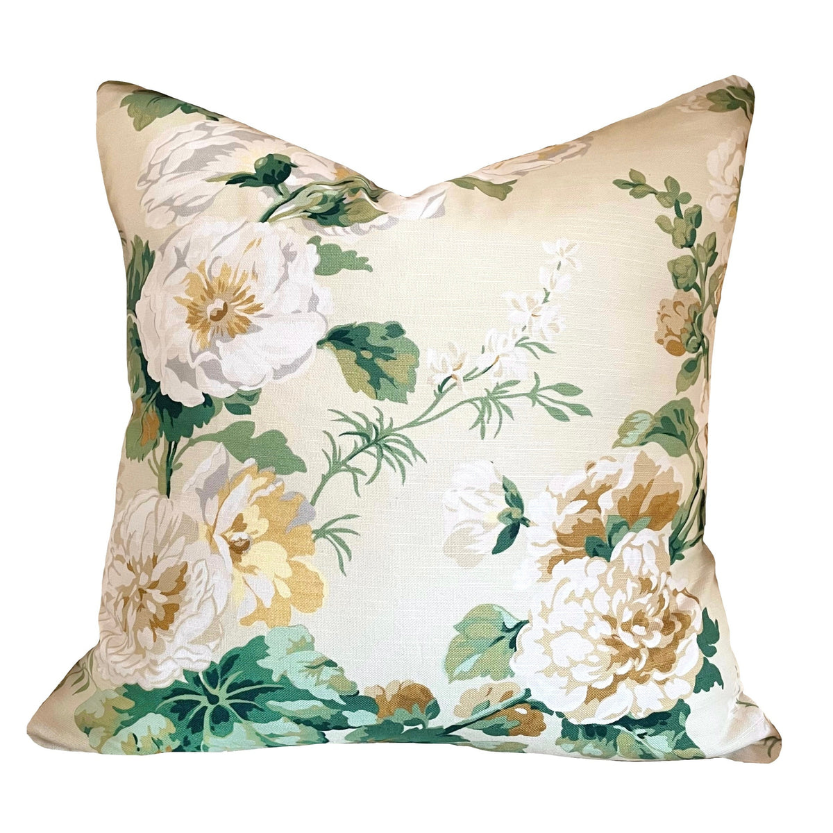 Camilla Pillow Cover in Yellow & Green / English Floral Pillow ...