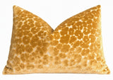 Gold Velvet Leopard Pillow Cover / Golden Cut Velvet Spots Pillow / Hollywood Regency Pillow cover / Beverly Hills Hotel Pillow Cover
