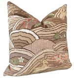 Schumacher Rolling Hills Pillow Cover Available in Green, Blue, or Brown