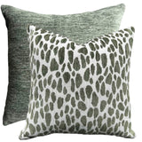 Kendra: Dark Sage Green Performance Chenille Pillow Cover / Animal Spots pillow / Sage Solid Pillow / Green Throw Pillow Cover - Annabel Bleu