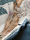 Sale: 26x26 Jacobean Blue and Ivory Floral Pillow Cover - Annabel Bleu