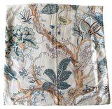 Sale: 26x26 Jacobean Blue and Ivory Floral Pillow Cover - Annabel Bleu