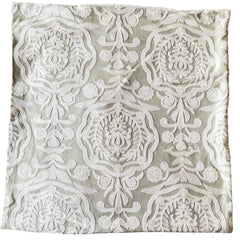 Sale: 24x24 Light Sage Green and White Embroidered Pillow Cover