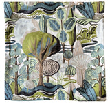 Sale: 22x22 Crewel Embroidered Tree Pillow Cover - Annabel Bleu