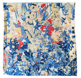 Sale: 22x22 Abstract Floral Pillow Cover in Cobalt, Yellow and Red - Annabel Bleu