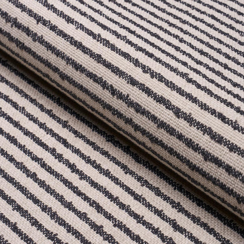 Bouclé Stripe: Jute Indoor/Outdoor / Schumacher fabric by the yard - Annabel Bleu