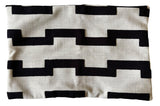 Sale: 12x18” Black and Light Beige Embroidered Pillow Cover - Annabel Bleu