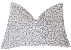 Sale: 12x21” Grey Chenille Leopard Pillow Cover
