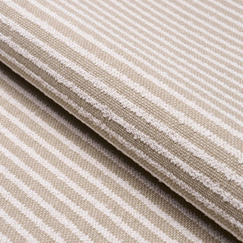 Bouclé Stripe: Flax Indoor/Outdoor / Schumacher fabric by the yard - Annabel Bleu