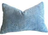 Sale: Blue Geometric Lumbar Pillow Cover 12x18