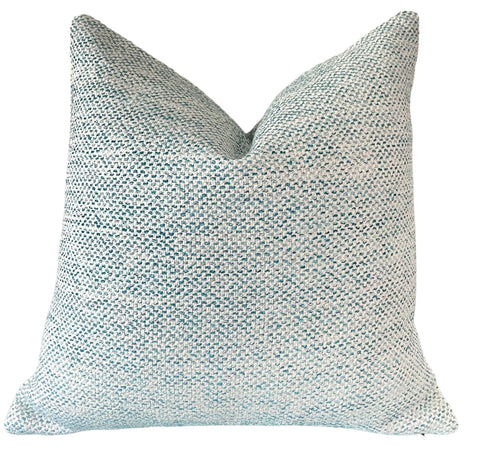 Sale: Outdoor Aqua Blue Woven 16x16 Pillow Cover