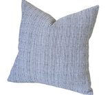 Grey, Navy, Red or Beige Striped Woven Pillow cover / Mattress stripe 20x20 / Pinstripe 16x16 / 26x26 ticking Euro Sham / 13x36 ticking pillow / Rustic Grey pillow