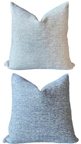 Sale: Blue 18x18 Pillow Covers / Solid Woven Blue Pillow Cover