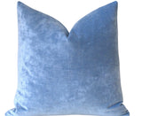 Ice Blue Vintage Velvet Pillow Cover