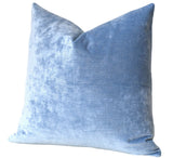 Ice Blue Vintage Velvet Pillow Cover