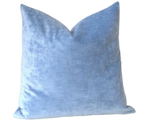 Ice Blue Vintage Velvet Pillow Cover