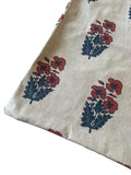 Sale: 20x20 Red, Beige, and Blue Floral Pillow Cover