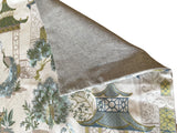 Sale: 24x24 Embroidered Blue and Green Pagoda Pillow Cover