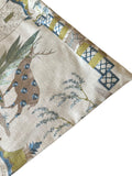 Sale: 24x24 Embroidered Blue and Green Pagoda Pillow Cover