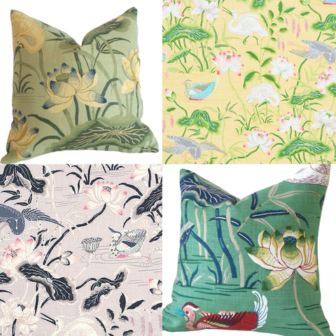 Sale: Schumacher Lotus Garden Pillow Cover- Random Placement