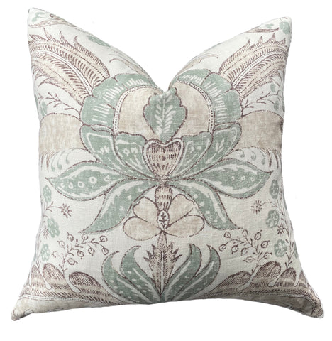 Sale: Schumacher Calicut Mineral Pillow Cover