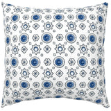 Blue and White “Moroccan Stars” Block Printed Linen Pillow Cover: Available in 10 Sizes