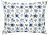 Blue and White “Moroccan Stars” Block Printed Linen Pillow Cover: Available in 10 Sizes