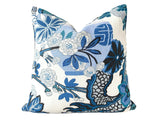 Sale: Chiang Mai Porcelain Chinoiserie Floral Pillow Cover- Several Size Options