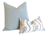 Navy Reef: Nautical Embroidered Beige, White, and Blue Pillow Cover