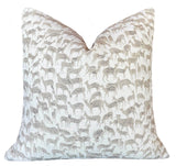 Sale: Schumacher Little Fawn Pillow Cover “Linen” Beige and Ivory