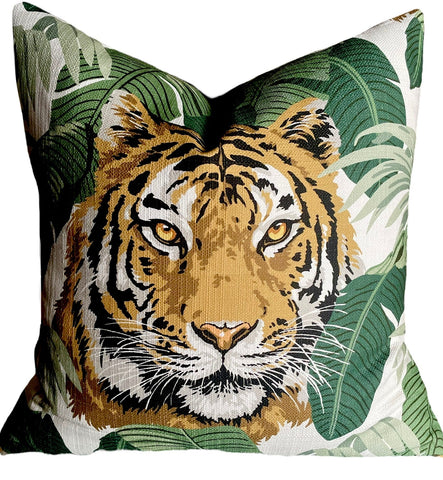 Sale: 20x20 Tiger in the Palms Pillow Cover