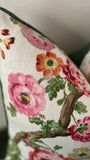 Sale: 20x20 Wentworth Pink Rose Pillow Cover with Green Piping