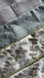 Sale: 24x24 Pillow Covers / Embroidered Linen / Hmong Pinstripe - Annabel Bleu