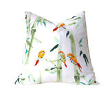 Sale: 22x22 Pillow Covers / Birds + Bamboo / Solid Moss Green Velvet / Bloom Floral - Annabel Bleu