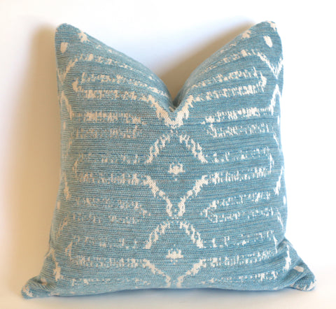 Sale: 20x20 Pillow Covers / Sunbrella Aqua Blue Pillowcase / Fawn Pillow Cover - Annabel Bleu