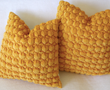 Sale: Discontinued Smocked Mustard Velvet Pillow Cover 16x16