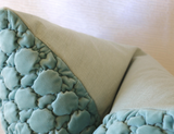 Sale: Aqua Smocked Velvet Pillow Cover 16x16