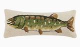 Northern Pike Hooked Pillow 8x24” - Annabel Bleu