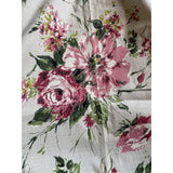 1950’s Grey and Pink Floral Barkcloth Drapery Panel - Annabel Bleu