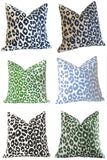 Iconic Leopard Pillow Cover / Available in 5 colors and 10 sizes / Schumacher Sky Leopard Cushion Cover / Green Navy Black Sky Leopard - Annabel Bleu