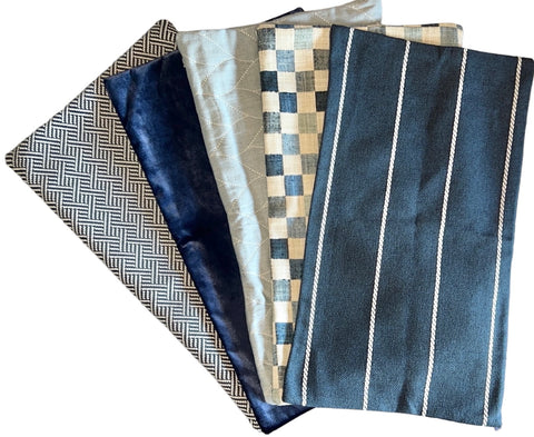 Sale: Mix and Match Blue Lumbar Pillow Covers - Annabel Bleu