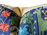 Dark Blue Schumacher Lupita Embroidery Pillow Cover - Annabel Bleu