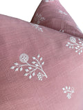 Rose Embroidered Cotton Gauze Pillow Cover - Annabel Bleu