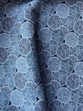 Sand Dollar Navy blue & White Woven Outdoor Upholstery Fabric by the Yard - Annabel Bleu