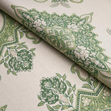 Montecito Medallion, Leaf Green: Schumacher Fabric by the yard - Annabel Bleu